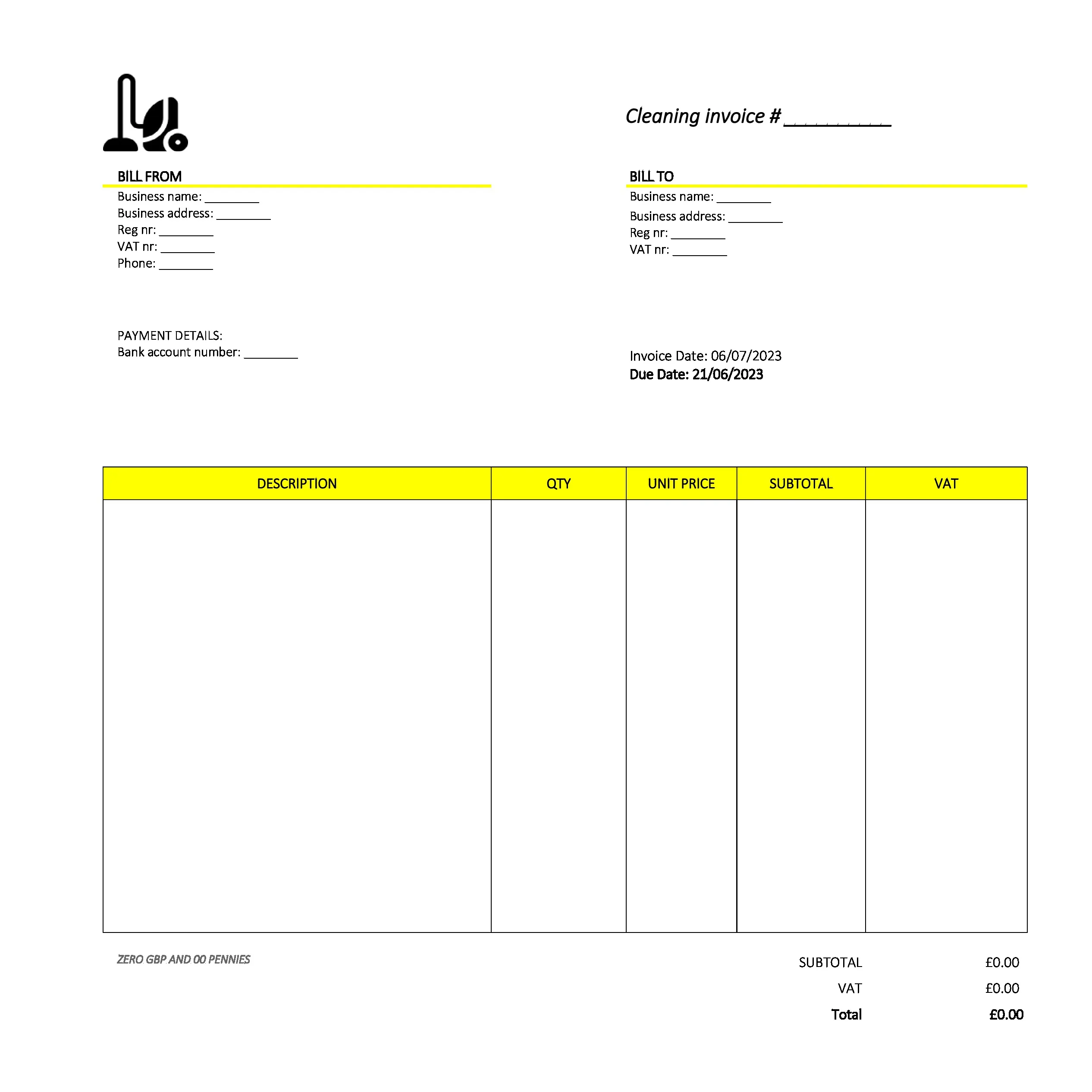 35 Free Cleaning Invoice Templates UK - Word, Excel, PDF, Google docs ...