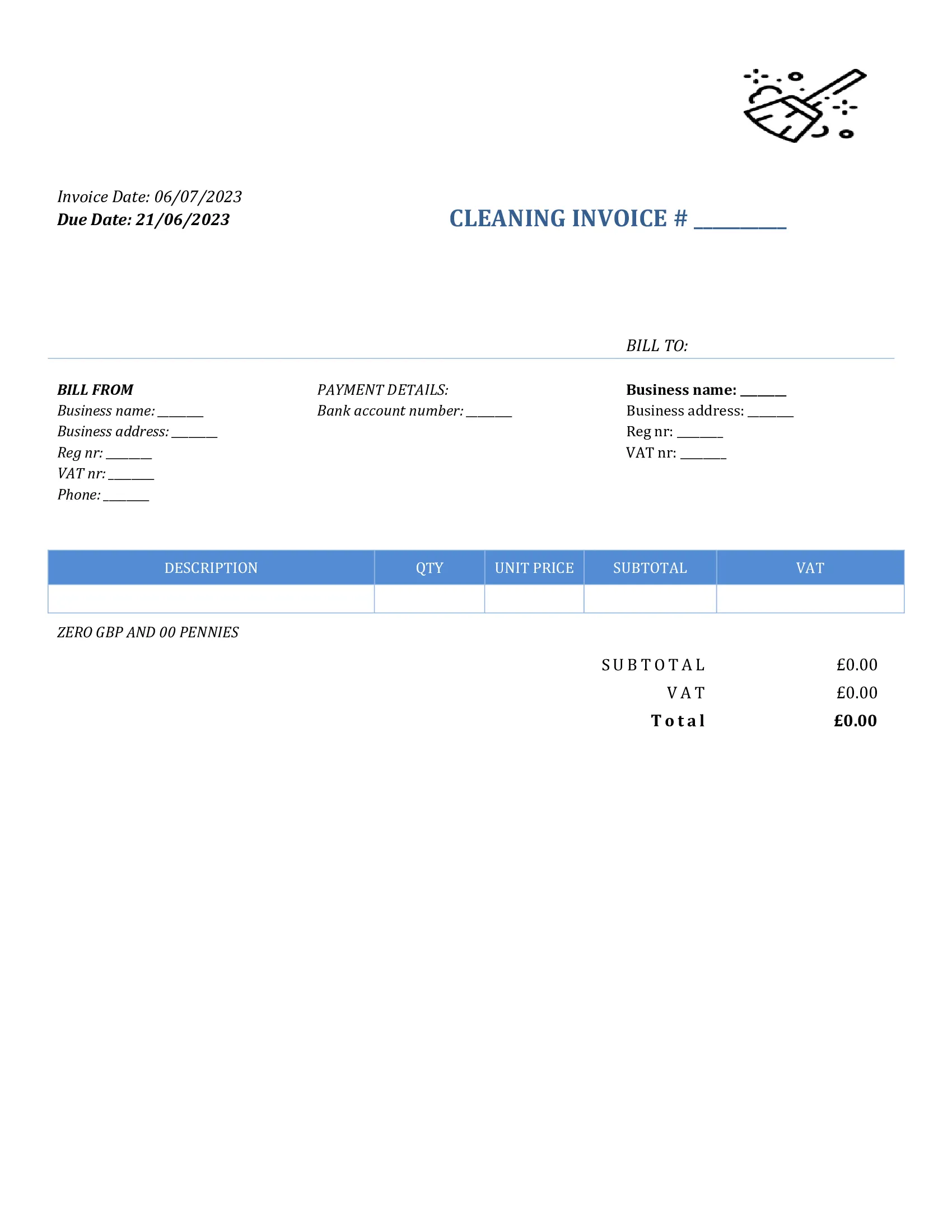 35 Free Cleaning Invoice Templates UK - Word, Excel, PDF, Google docs ...